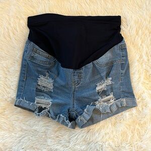 SHEIN distressed maternity Shorts